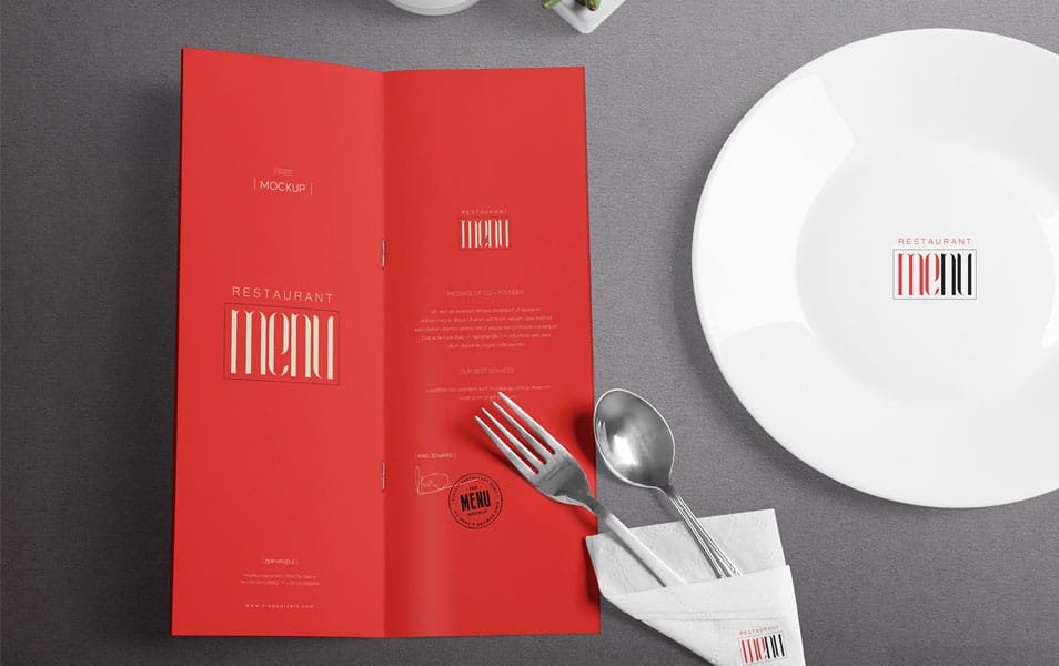Free Sophisticated Menu Mockup 2 Free Sophisticated Menu Mockup