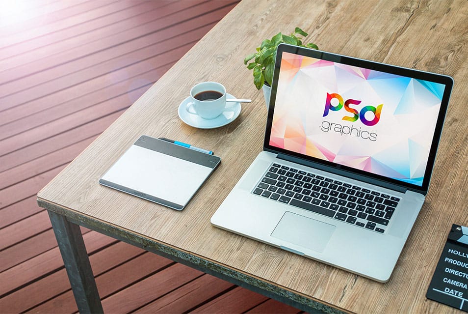 Macbook Pro on Table Mockup Free PSD 2 Macbook Pro on Table Mockup Free PSD