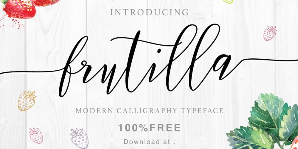 Free Calligraphy Fonts 85 Frutilla Script Typeface
