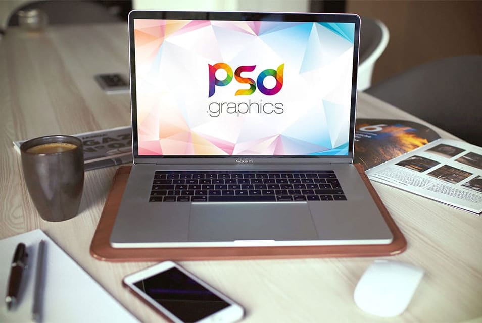 Macbook Pro in Office Mockup Free PSD 2 Macbook Pro in Office Mockup Free PSD