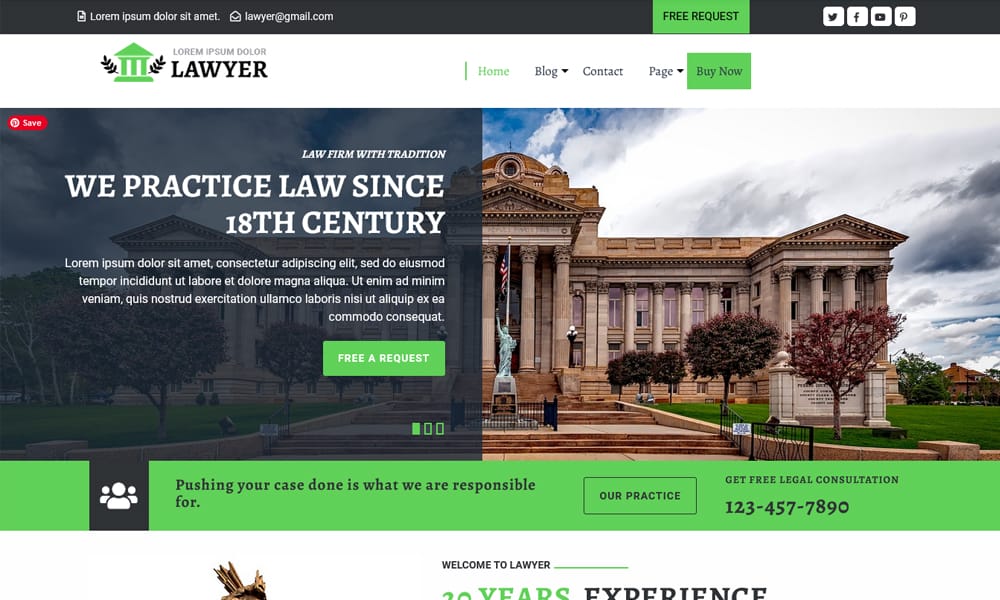 25+ Best Free Multipurpose WordPress Themes 2025 34 Multipurpose Lawyer