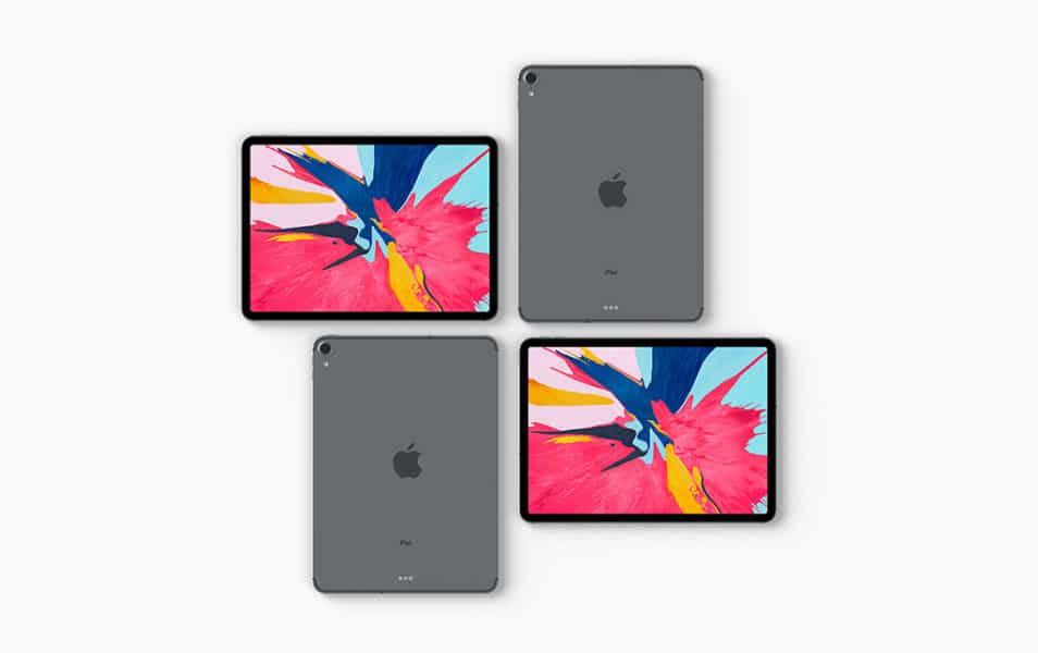 Top View iPad Pro 2018 Mockup Set 2 Top View iPad Pro 2018 Mockup Set