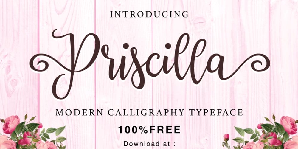 Free Calligraphy Fonts 78 Priscilla Script