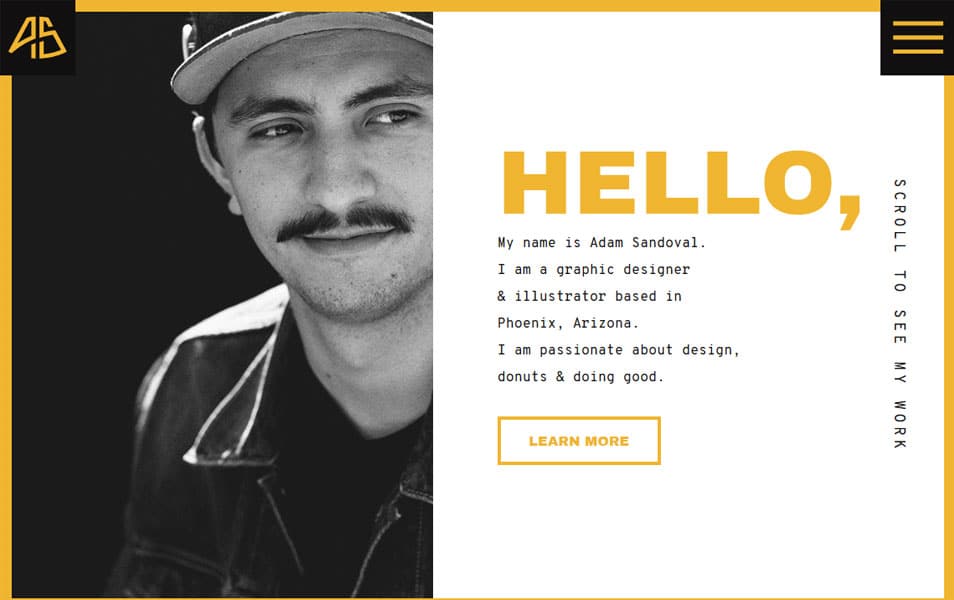 Beautiful Portfolio Website Designs for Inspiration 4 Adam Sandoval Portfolio