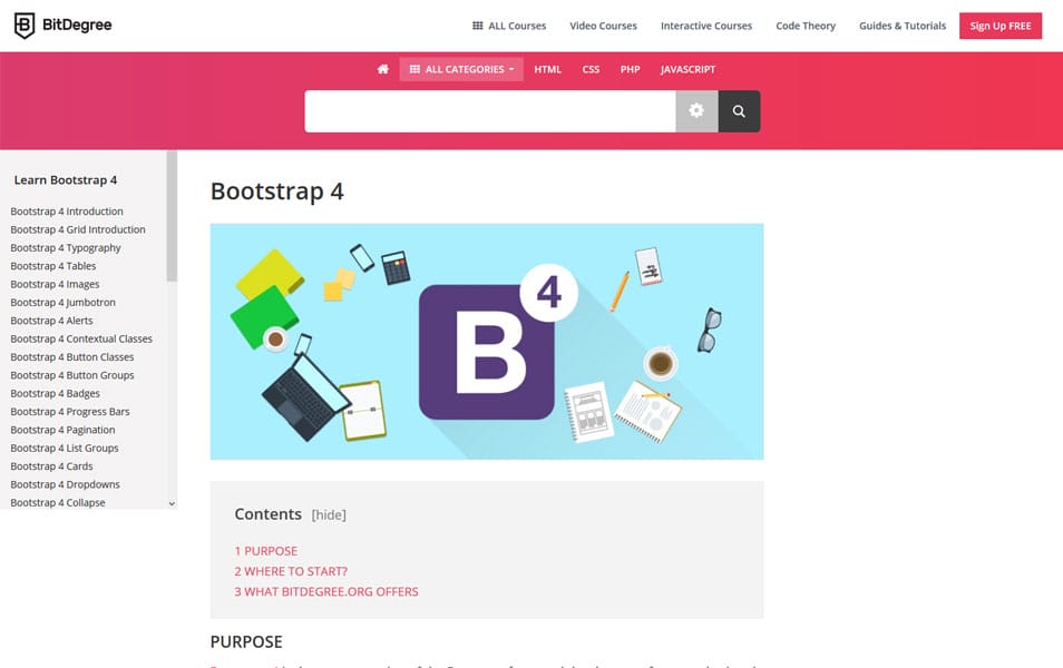 Learn Bootstrap 4 : Tutorials, Courses, Articles, Books & Cheat Sheets 10 Bootstrap 4 Tutorial | BitDegree