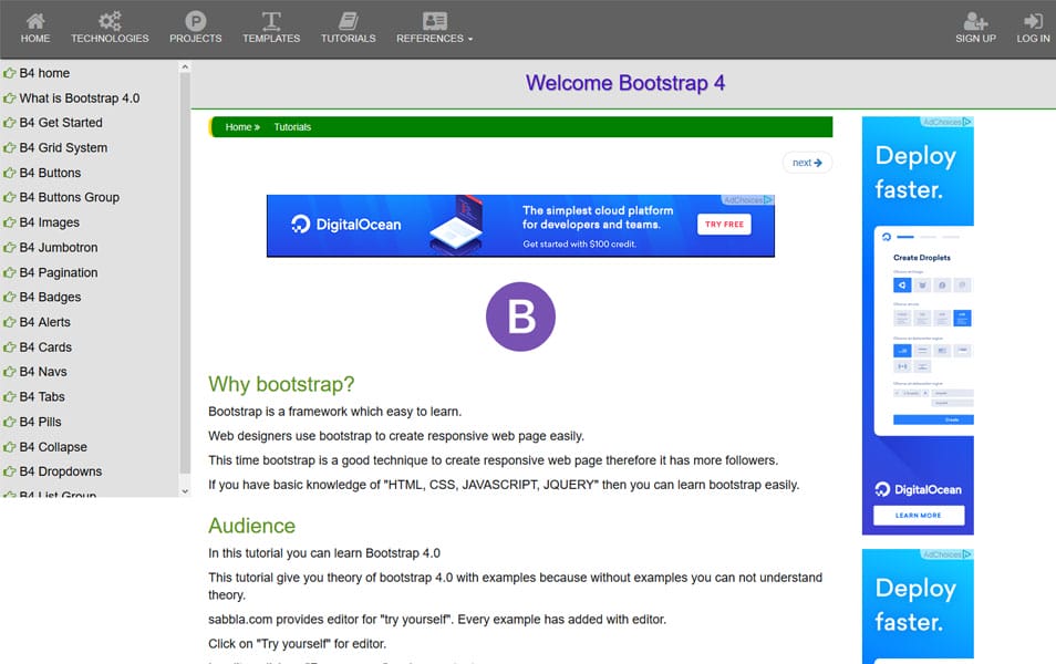 Learn Bootstrap 4 : Tutorials, Courses, Articles, Books & Cheat Sheets 7 Bootstrap 4 Tutorial | sabbla