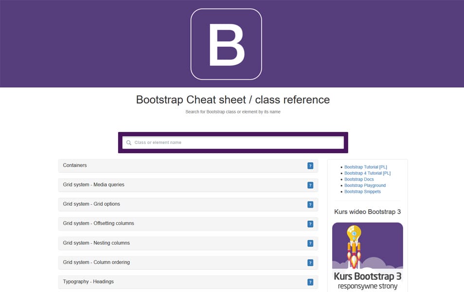 Learn Bootstrap 4 : Tutorials, Courses, Articles, Books & Cheat Sheets 32 Bootstrap Cheat Sheet / reference