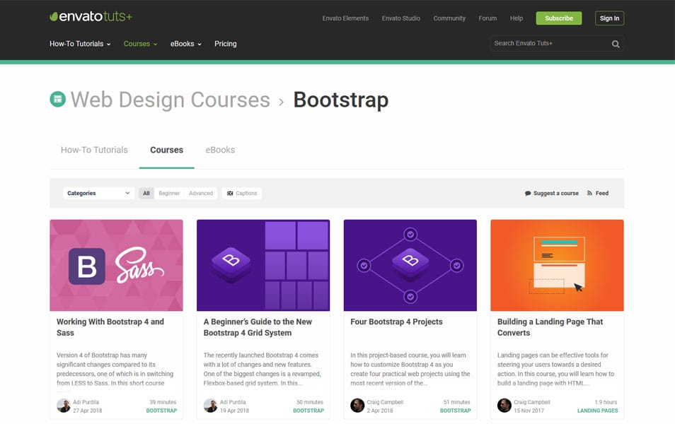 Learn Bootstrap 4 : Tutorials, Courses, Articles, Books & Cheat Sheets 20 Bootstrap Courses by Envato Tuts+