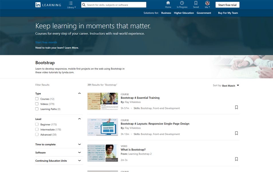 Learn Bootstrap 4 : Tutorials, Courses, Articles, Books & Cheat Sheets 13 Bootstrap: Online Courses, Training and Tutorials on LinkedIn Learning
