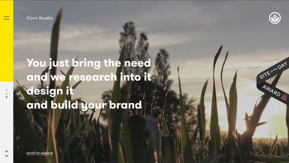 Beautiful Portfolio Website Designs for Inspiration 14 Corn Studio