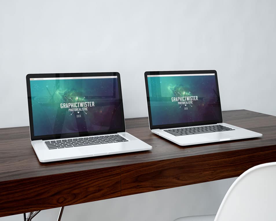 Double Macbook Pro Mockup 2 Double Macbook Pro Mockup