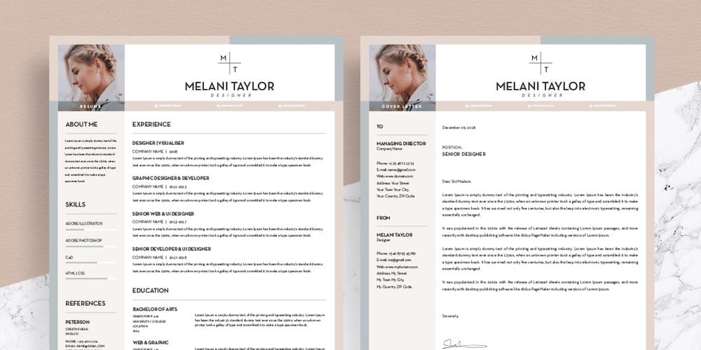 Free CV-Resume Template With Cover Letter
