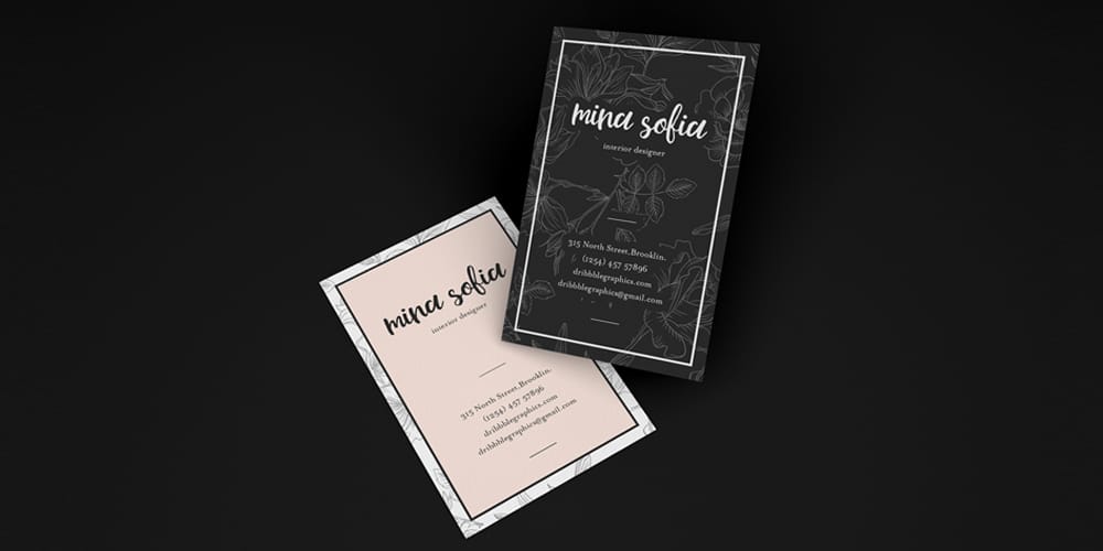 Free Floating Brand Business Card Mockup PSD
