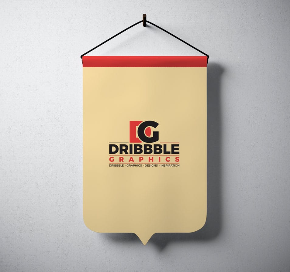 Free Hanging Pennant Mockup PSD 2 Free Hanging Pennant Mockup PSD