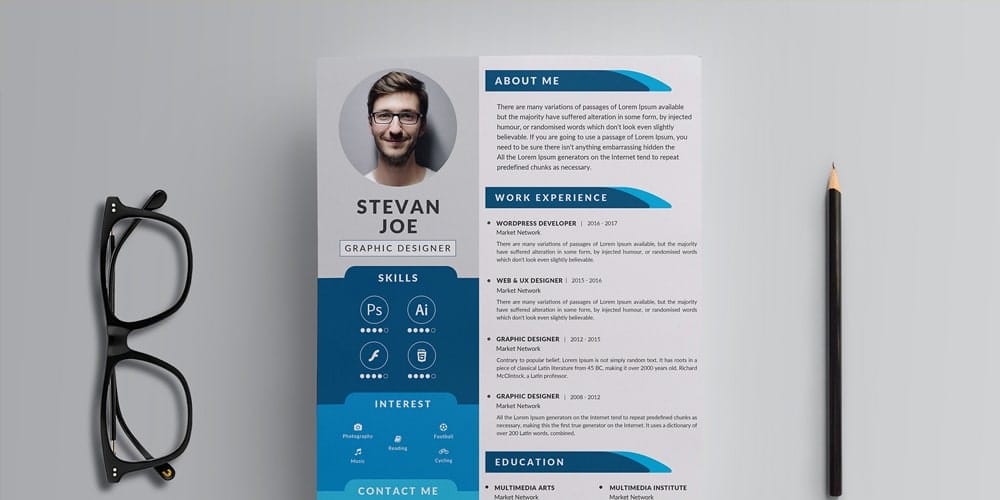 Free Resume Template PSD