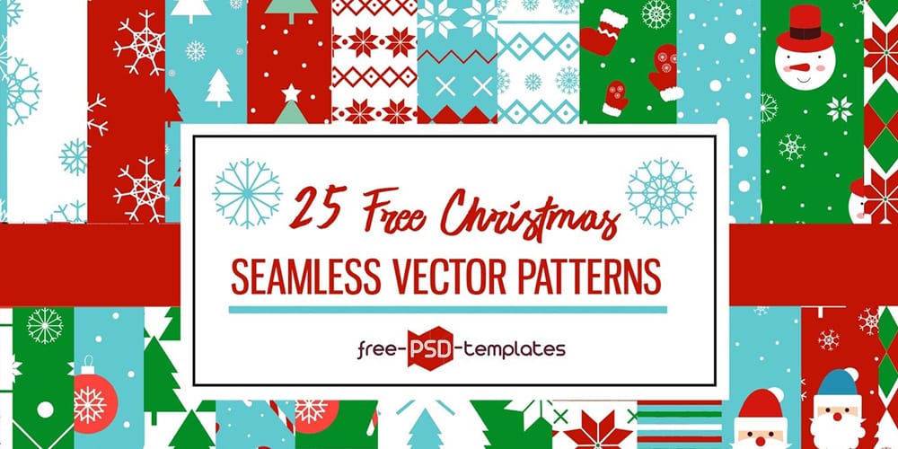 Free Seamless Christmas Patterns Vector