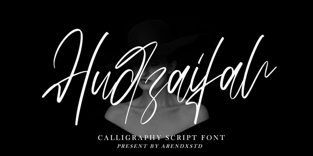 Free Calligraphy Fonts 52 Hudzaifah Calligraphy Font