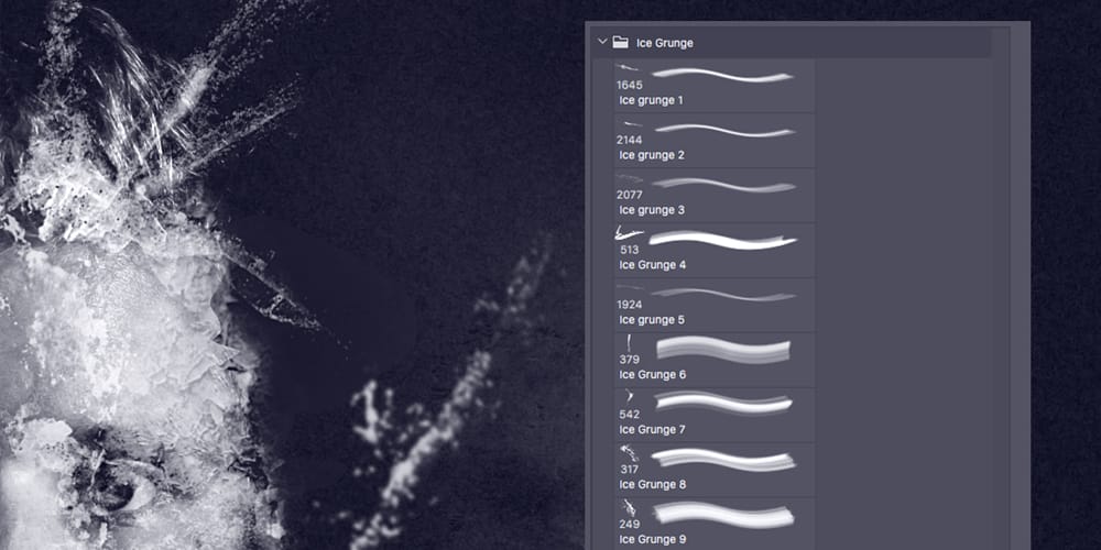 Ice Grunge Photoshop Brushes