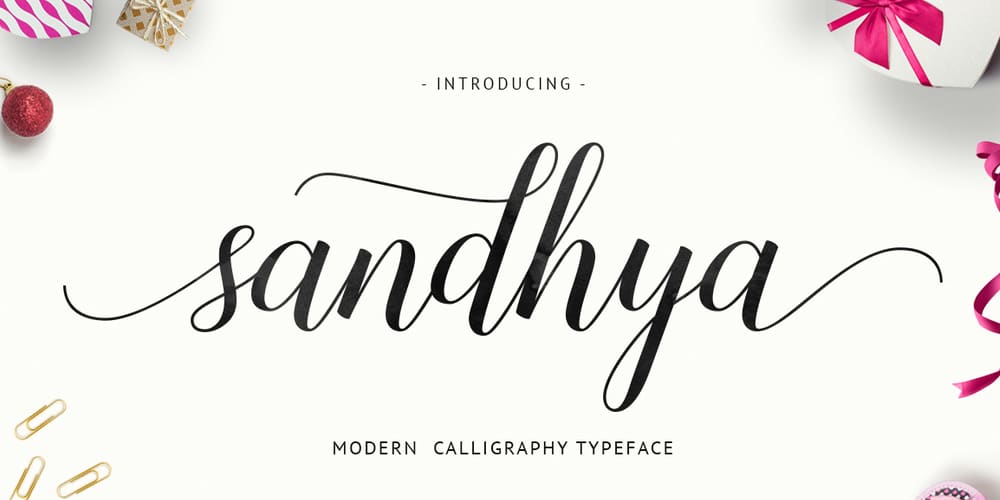 Free Calligraphy Fonts 128 Sandhya Script Typeface