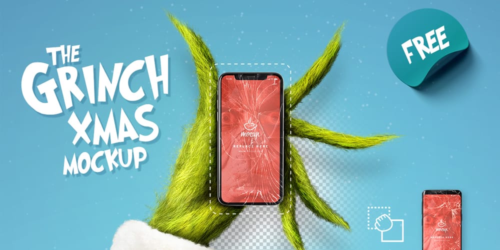 The Grinch Xmas Mockup PSD