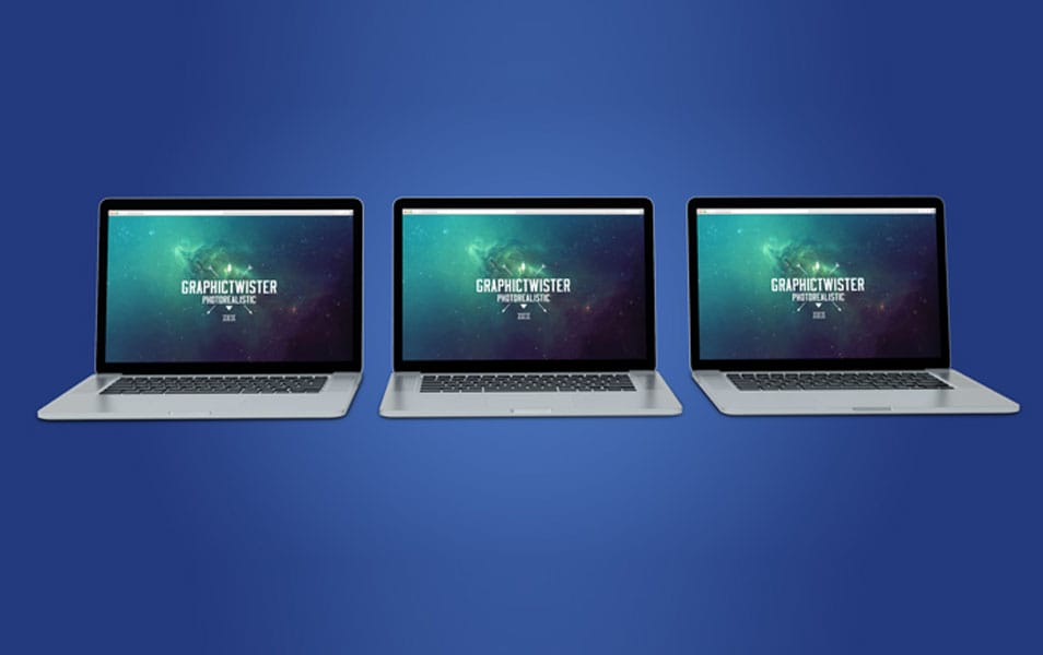 Triple Mac Book Pro Mockup 2 Triple Mac Book Pro Mockup