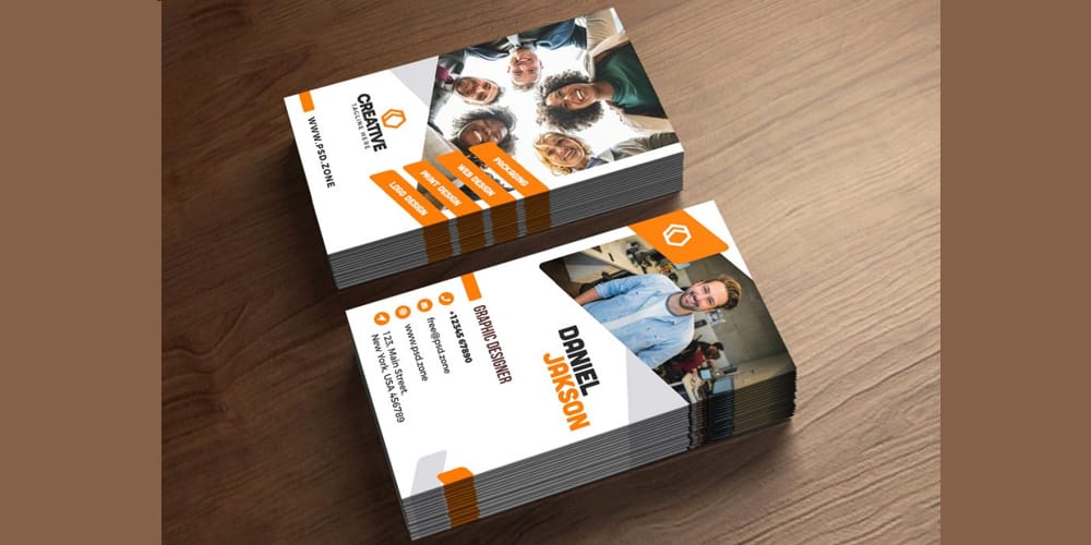 Vertical Business Card Design PSD