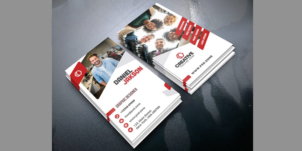 100+ Free Business Cards PSD 238 Vertical Creative Business Card PSD