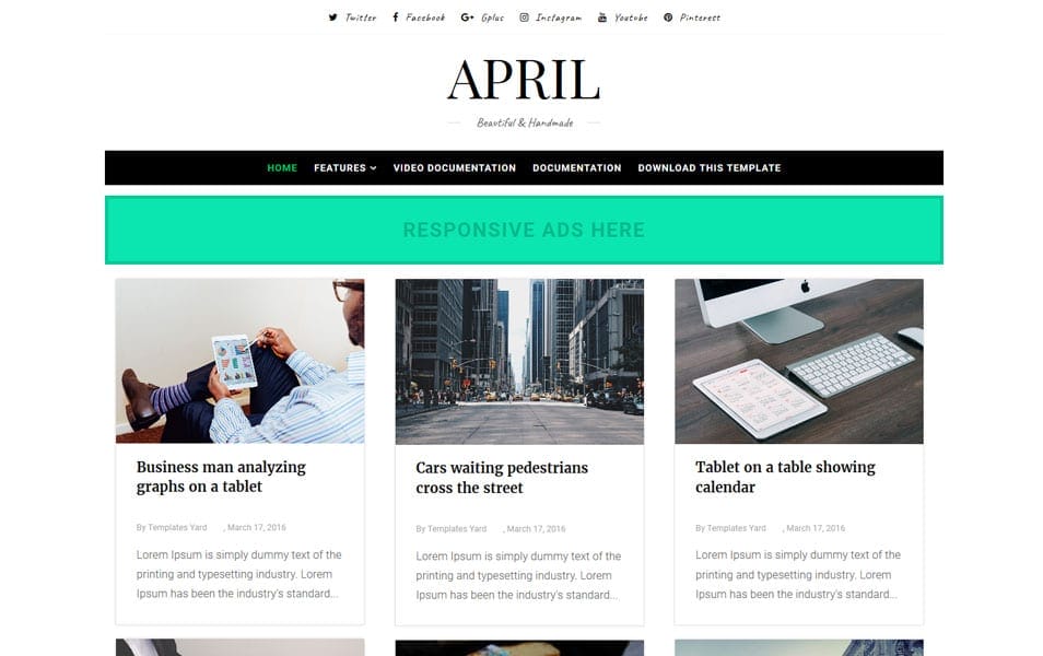 300+ Best Free Responsive Blogger Templates 2025 362 April Responsive Blogger Template