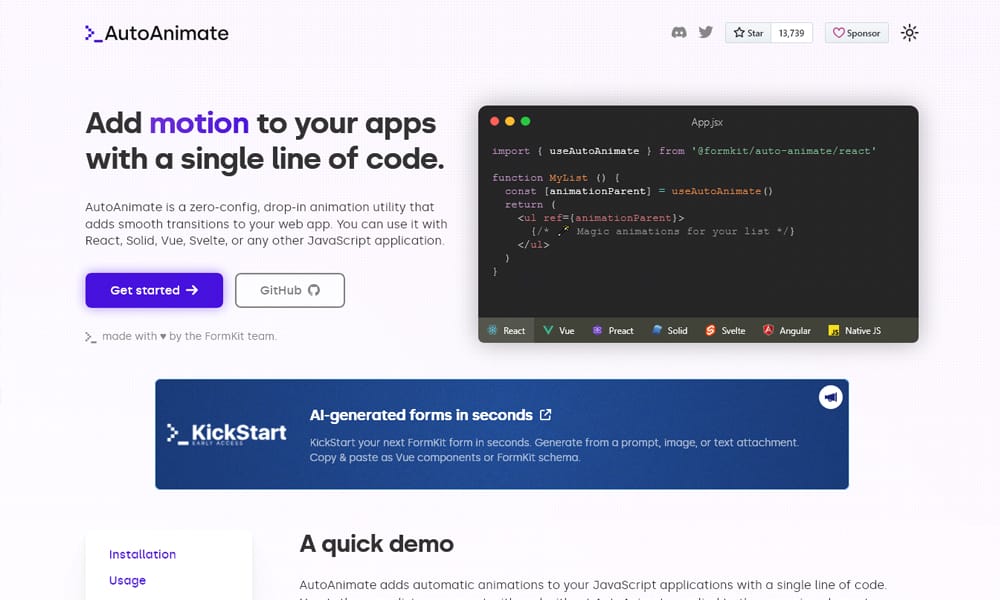 50+ JavaScript Animation Libraries 2026 53 AutoAnimate