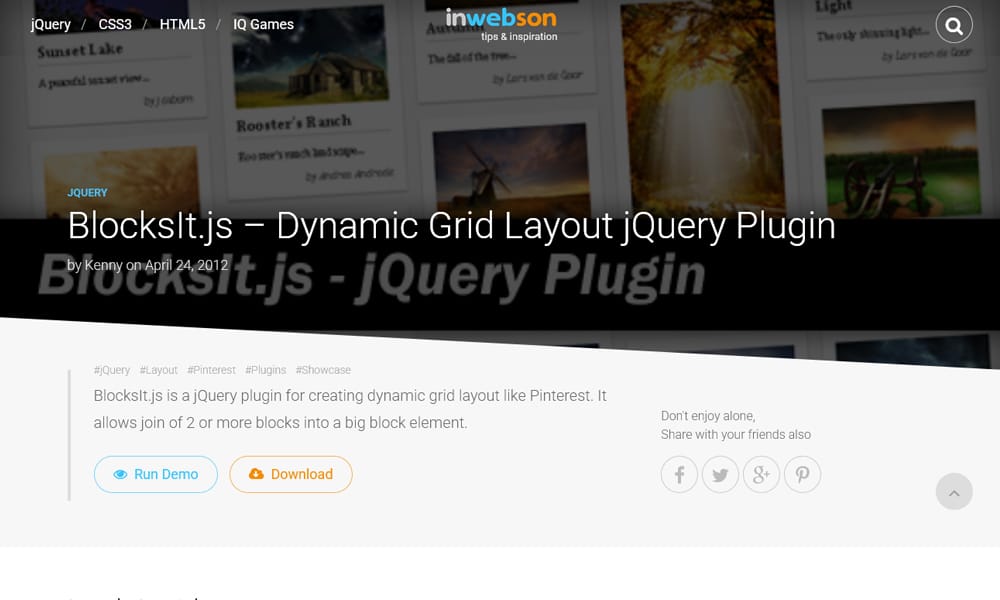 50+ Best jQuery Grid Plugins 41 BlocksIt