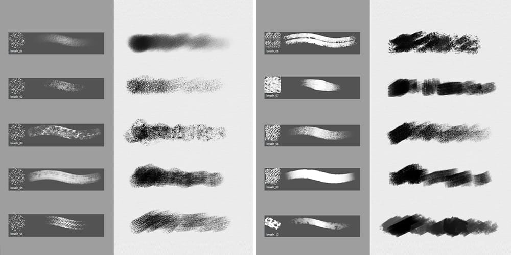 Collection of Best Photoshop Brushes 250 Charcoal and Chalk Brushes