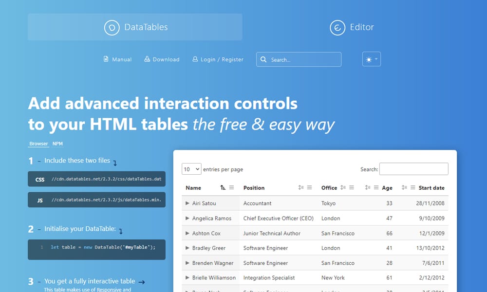 50+ Best jQuery Grid Plugins 38 DataTables
