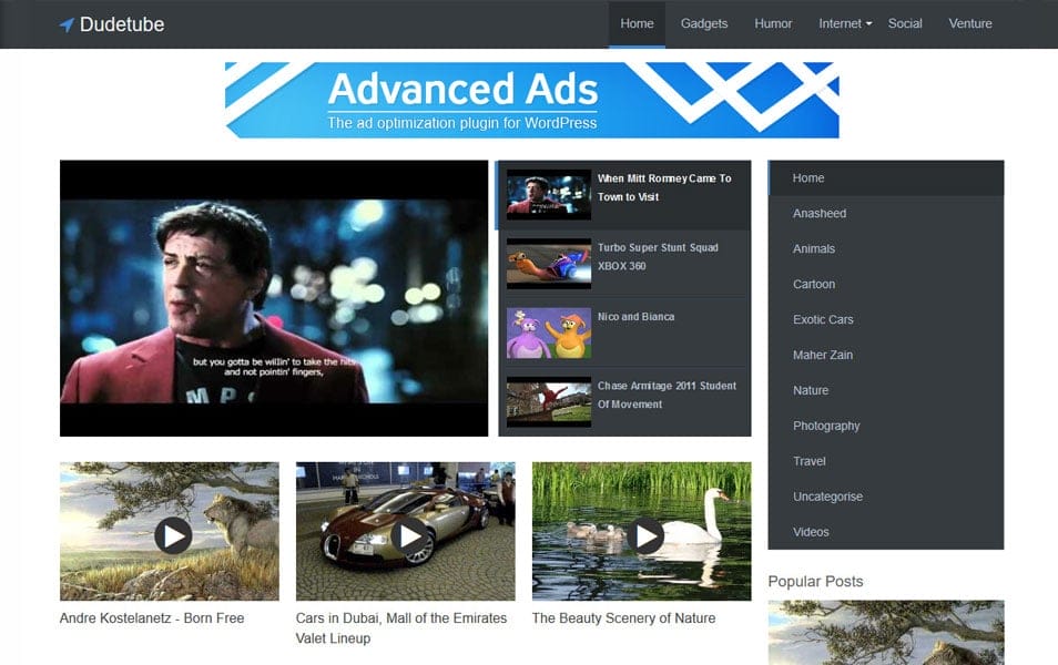 Dudetube Responsive Blogger Template