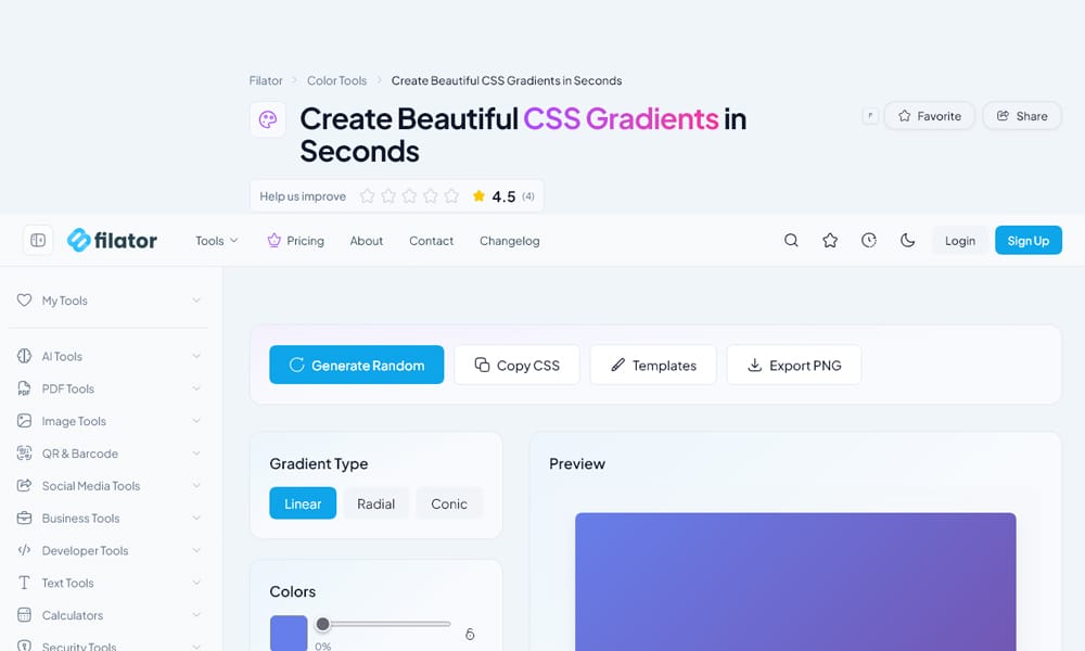 The Best Gradient Generators & Libraries 5 Filator Gradient Generator