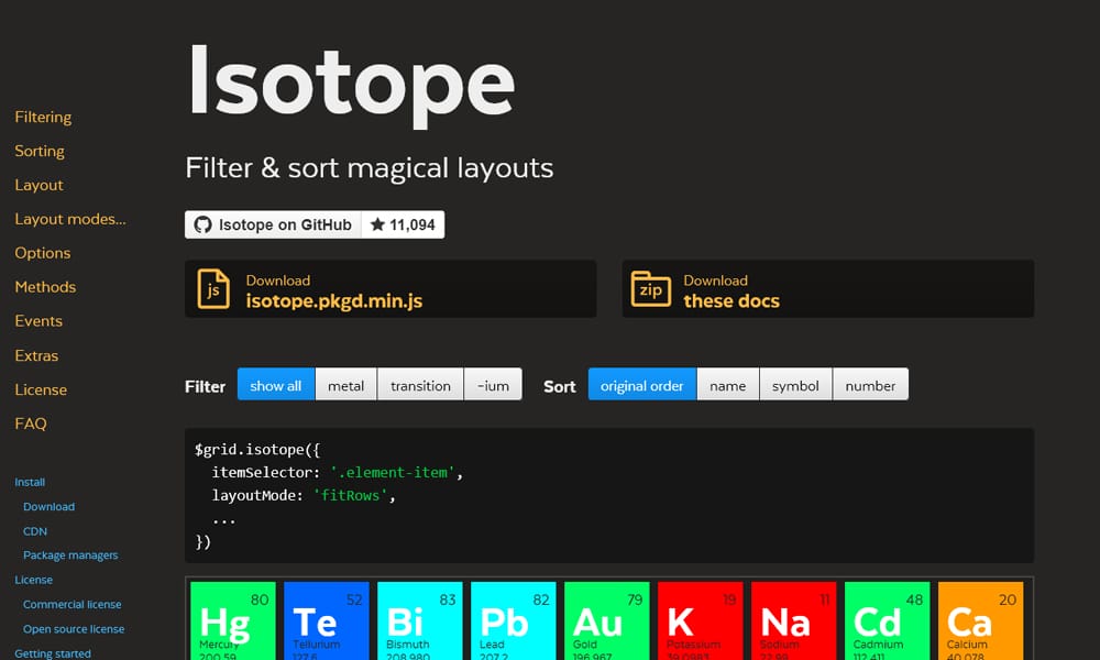 50+ Best jQuery Grid Plugins 36 Isotope