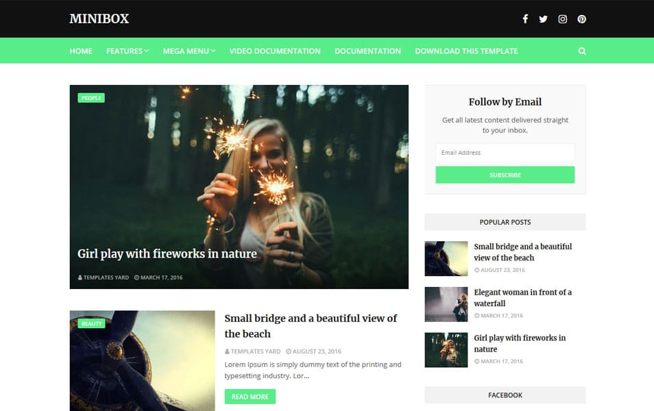 150+ Free Responsive Magazine Style Blogger Templates 2025 21 MiniBox Responsive Blogger Template