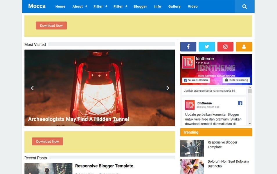 300+ Best Free Responsive Blogger Templates 2025 169 Mocca Responsive Blogger Template