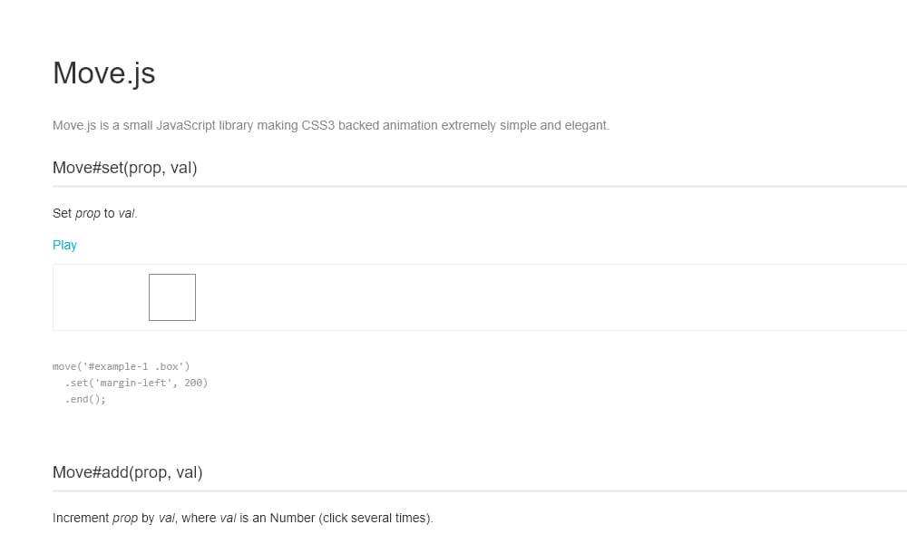 50+ JavaScript Animation Libraries 2026 60 Move.js