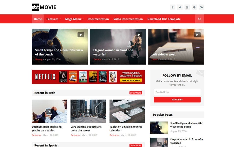 300+ Best Free Responsive Blogger Templates 2025 426 SBT Movie Responsive Blogger Template