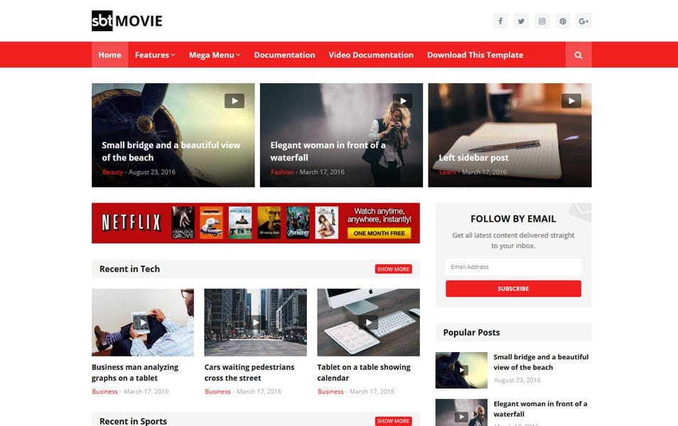 SBT Movie Responsive Blogger Template