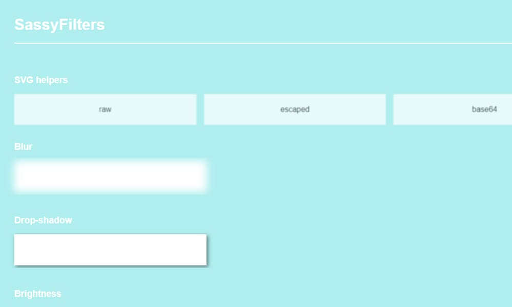 CSS Filter Generators & Libraries 23 SassyFilters