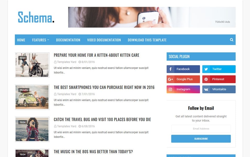 Schema Responsive Blogger Template