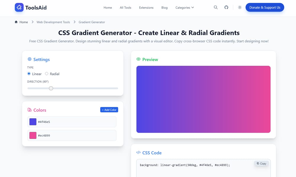 The Best Gradient Generators & Libraries 13 ToolsAid Gradient Generator