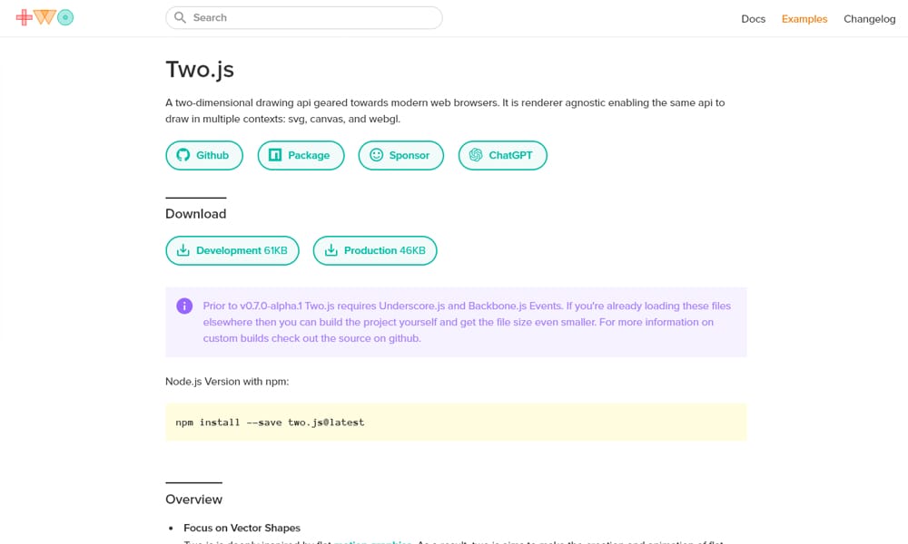50+ JavaScript Animation Libraries 2026 63 Two.js