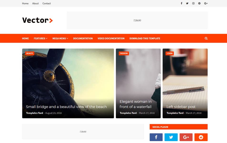 Vector Responsive Blogger Template