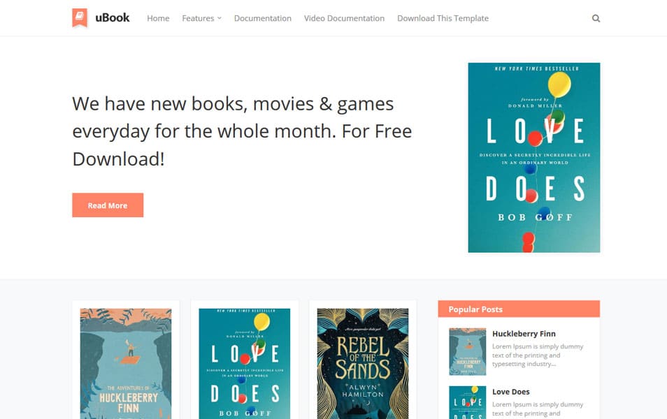 300+ Best Free Responsive Blogger Templates 2025 421 uBook Responsive Blogger Template