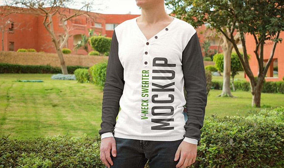 2 Free V-neck Sweater PSD MockUps in 4k 2 2 Free V-neck Sweater PSD MockUps in 4k