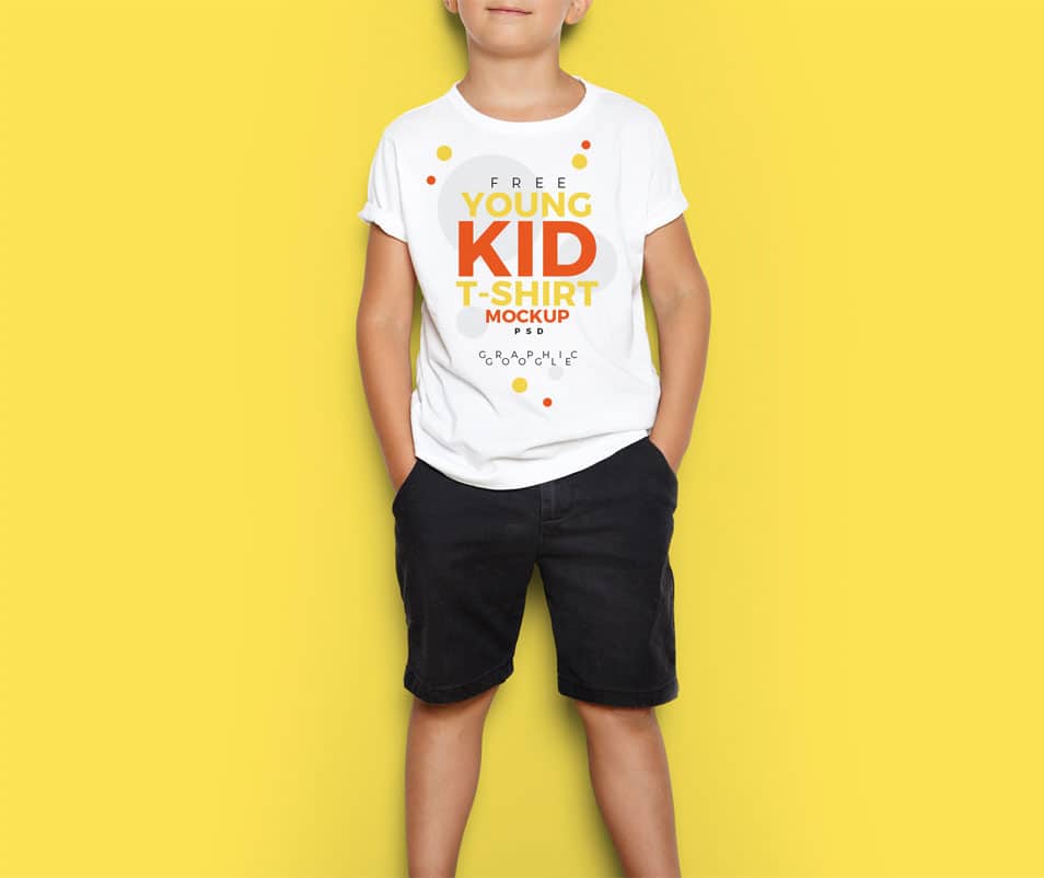 Free Young Kid T-Shirt MockUp PSD 2 Free Young Kid T-Shirt MockUp PSD