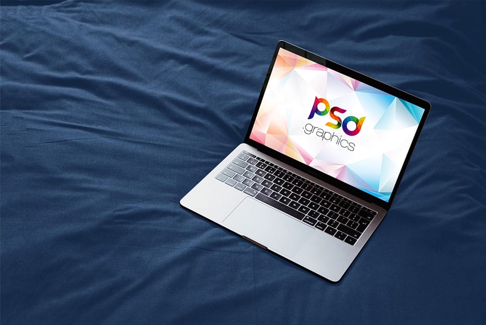 Macbook on Bed Mockup PSD 2 Macbook on Bed Mockup PSD