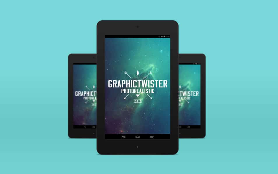 Nexus 7 Mockup Triple View 2 Nexus 7 Mockup Triple View